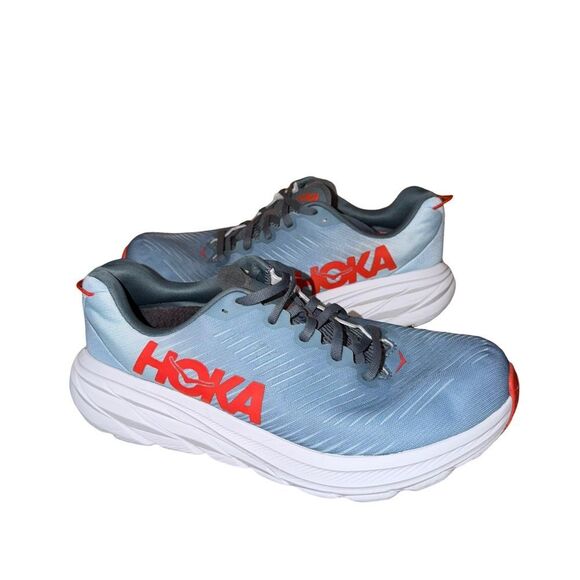 HOKA Men\'s Rincon 3 wide Blue Running Shoe with Red Logo size 9.5 2E main image 4